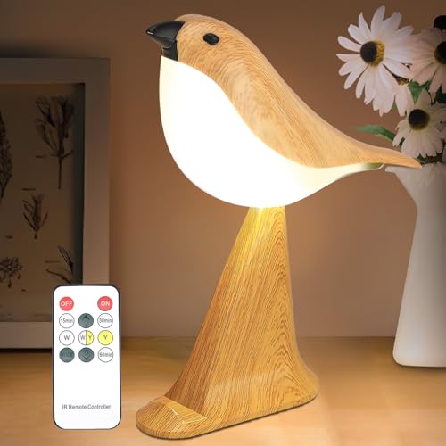 Haotao Lampe de Table Tactile, Petite Lampe de Chevet avec Minuterie, Sans Fil, 3 Modes, Veilleuse à Intensité Variable pour Enfants, Batterie Rechargeable,...