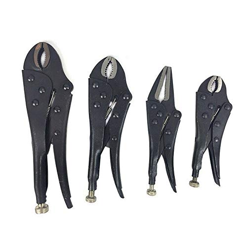 Set de 4 alicates de bloqueo negros 5",7",10" y pico largo 6" miniatura 2