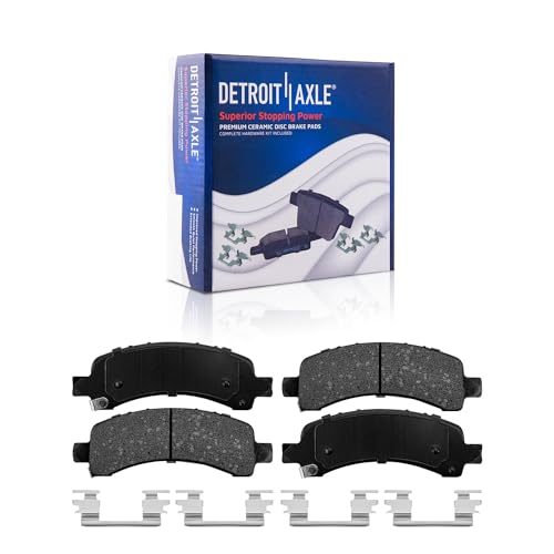 Image of Detroit Axle - Brake Pads for 2003-2020 Chevy GMC Express Savana 2500 3500 Ceramic Brake Pads 2004 2005 2006 2007 2008 2009 2010 2011 2012 2013 2014 2015 2016 2017 2018 2019 Front & Rear Replacement