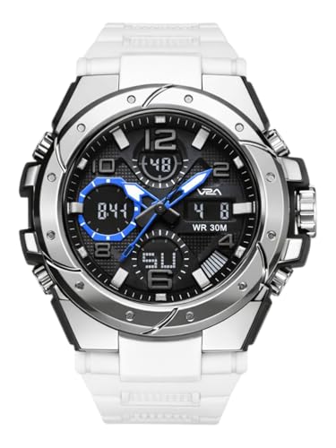 Image of V2A Styrke 5110 Analog Digital Watch for Men | Hybrid Multi Display Dial | Alarm Stopwatch Day Date 12 /24 Hr | TPU Strap | 30M Water Resistant