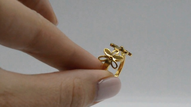 Anillo Daisy Margarita 18k Oro - Acero Titanio Talla 6 - Regalo Elegante Para Mujer