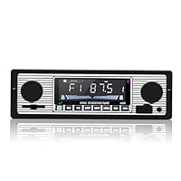 Classic Car Stereo Bluetooth Car Radio 2 Knob Single Din 60WX4 FM Freisprecheinrichtung Autoradio Oldtimer MP3 AUX USB U-Disk Audio mit Fernbedienung