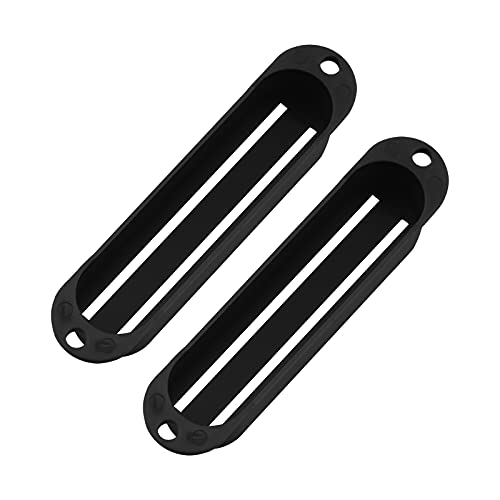 6Pcs Yootones Dual Hot Rail Pickup Cover Single Coil Humbucker Compatible With Strat Style Electric Guitar (Black) #TOP4