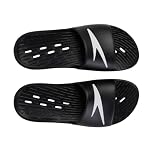 Speedo Men's Slides | Pool Sliders | Quick Dry Sandals, Pantone Black, 9