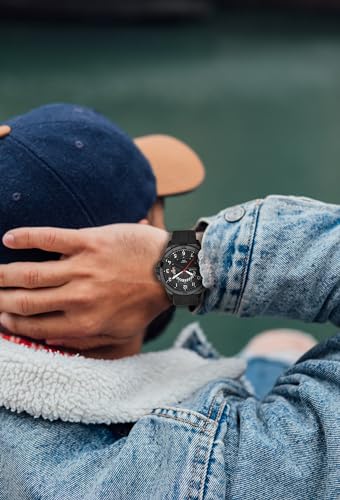 Image of Waterproof Watch Analog Military Stylish Durable Timepiece for Men Boy Sports Wrist Quartz Watches,Silicone Strap
