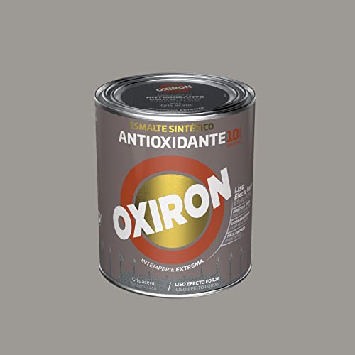 Oxiron Esmalte Antioxidante Liso Efecto Forja Gris Acero 750 ml