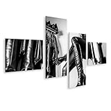 islandburner Prime Bild auf Leinwand Frau in Ledermode mit Stiefeln für Schlafzimmer Modebegeisterte Fashionboutique Bilder Wandbilder Poster