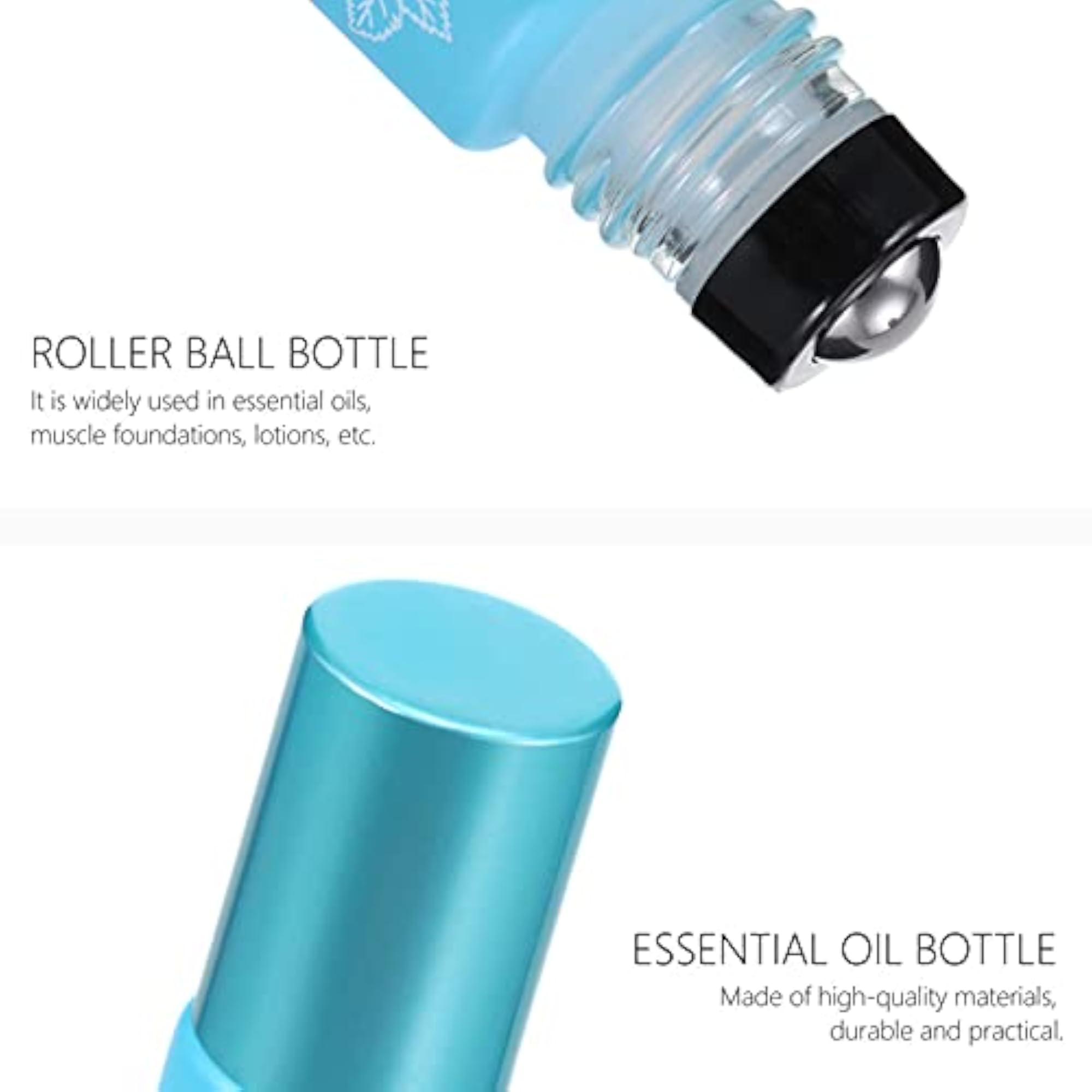 6pcs Glass Roller Bottles with Colorful Lid