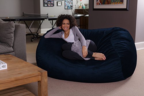 Sofa Sack - Plush Bean Bag Sofas With Super Soft Microsuede Cover - Xl Memory Foam Stuffed Lounger Chairs For Kids, Adults, Couples - Jumbo Bean Bag Chair Furniture - Navy 6' #TOP3