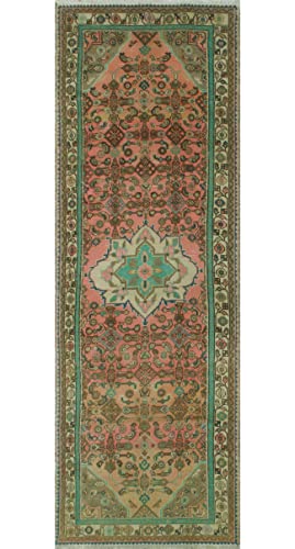 Noori Rug Vintage Distressed Xesu Rust/Pink Runner, 3'1 X 8'11 #TOP30