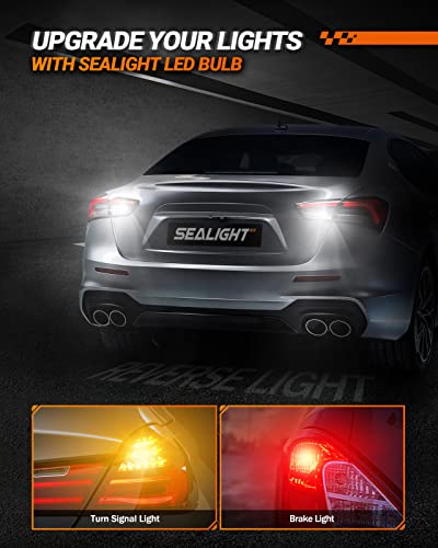 image for SEALIGHT 3157 LED Bulb Reverse Light, Brake Bulbs 600% Brighter 6000K 