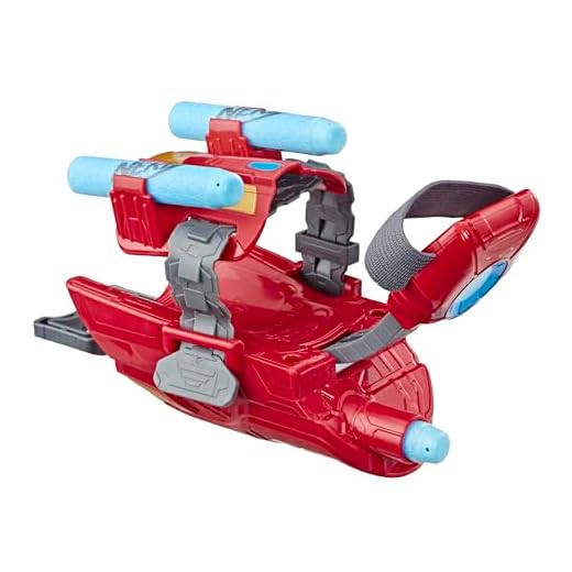 Hasbro Marvel Avengers, Lanzador Repulsor de Iron Man, Juguetes de Superhéroes, 3 Dardos de Espuma Nerf, Juegos de Rol, Accesorio para Disfraz de Halloween, Guantes de Película, Idea de Regalo, Acción