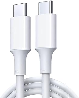 كابل شحن سريع USB نوع C الى بقدرة 60 W للشحن السريع 1 متر ابيض