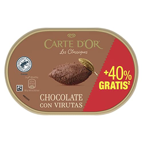 Carte D'Or Les Classiques Helado Tarrina Chocolate con Virutas Pack Ahorro 1,3L +40% Gratis