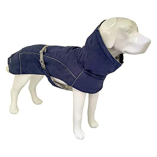 Croci Hiking Cappotto Per Cani, Impermeabile Per Cani, Makalu, Fodera Termoregolante, Blu scuro, 90 cm
