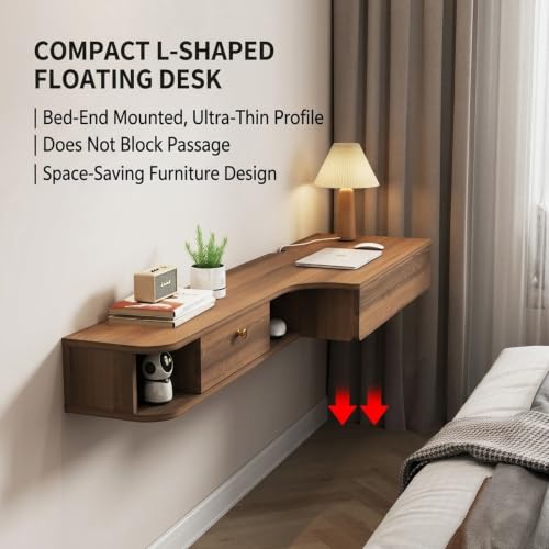Mueble ahorra espacio de pared con cajón para ocultar cables de pc 4