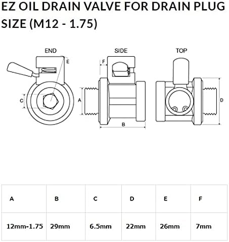 EZ (EZ-107) 실버 12mm-1.75 스레드 사이즈 오일 배출 밸브 — 사진 3