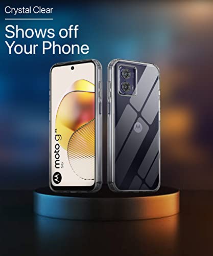 Image of WOW IMAGINE Crystal Clear Transparent Back Case Cover for Motorola Moto G73 5G | Full Device & Camera Protection Shockproof TPU Silicone Back Cover Case - Transparent