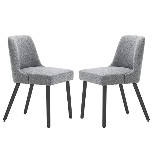 Minceta Dining Chair,Morden Wood Leg Upholstered Kitchen Chair Set Of 2,Performance Fabric In Gray #TOP5