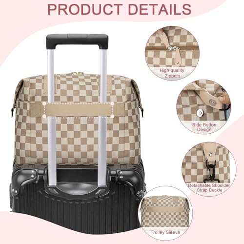 Image of Pritent Diaper Bag Tote - Diaper Baby Bags with Pacifier Case, Shoulder Straps, Stroller Clips, Waterproof Large Mommy Maternity Travel Baby Bag for Mom and Dad, plaid