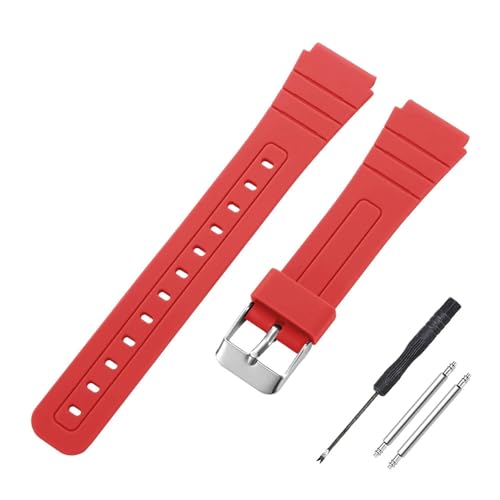 [����] YingYou 18mm�̃V���R�����r���v�X�g���b�v�BF84 F105/108 A158/168 AE1200/1300�̃\�t�g�Ȓj���p���X�g�o���h�ɓK���B(Red,18MM_SILVER BUCKLE)