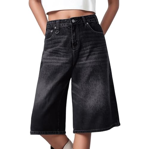 Pantalones vaqueros holgados Y2k elásticos con cintura alta retro unisex
