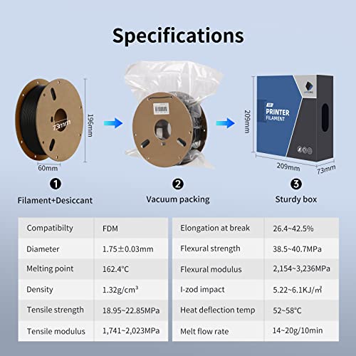 image for ANYCUBIC Matte PLA Filament 1.75mm, 3D Printing PLA Filament 1.75mm Di