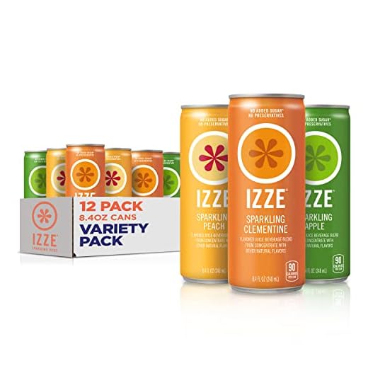 IZZE Sparkling Juice, 3 Flavor Variety Pack, 8.4 oz Cans, 12 Count