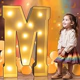 Ledido 3FT Marquee Light Up Letters, Large Light Up Letters, Marquee Letter 3 Feet Tall, Mosaic Lighted Letter for Party Decoration Baby Shower Anniversary Wedding, M