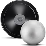 Covzoe 2 Pack Shot Put Ball and Throwing Discus Set, 1 kg Training Discut 13.2 lb Iron Shot Put Track for Outdoor Sports Practice Field Training