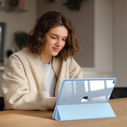 Image of Fintie Hybrid Slim Case for iPad 9th / 8th / 7th Generation (2021 /2020 / 2019) 10.2 Inch - [Built-in Pencil Holder] Shockproof Cover with Clear Transparent Back Shell, Seaside Ombre