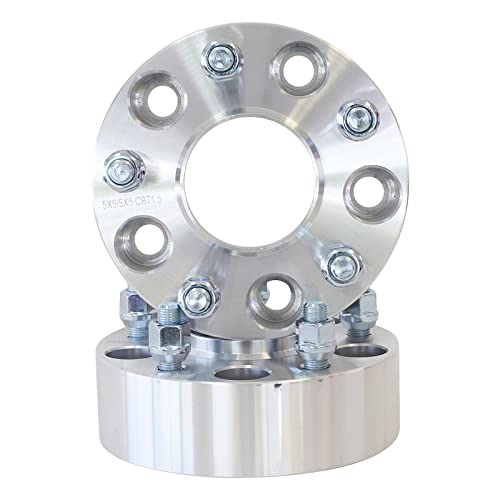 2Pc Wheel Spacers Adapters 4" (2 Inch Per Side) For 5X5 (5X127) Hubcentric Vehicle To 5X5 Wheel Patterns With 1/2 X 20 Threads Fits Jeep Wrangler Jk Rubicon #TOP15