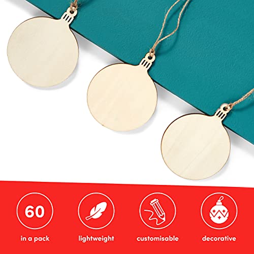 THE-TWIDDLERS-60-Houten-Kerstballen-om-te-Schilderen-Kleuren-Decoreren-en-op-te-Hangen-7cm-Kerstknutsels-Gepersonaliseerde-Kerstboomversiering-met-Touwtjes