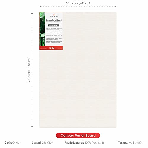 Image of Scholar Art Hobby Series 04 Oz (230 GSM) 100% Cotton Canvas Panel Board for Painting (White Blank Canvas Boards for Acrylic Paint, Oil Paint, Wet & Dry Media) | 16 inchx24 inch (40x60 cm), Pack of 6