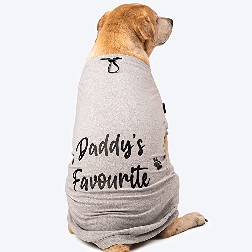 Image of HUFT Twinning - Daddy' s Favourite T-Shirt for Dogs - Grey with Black Print - M