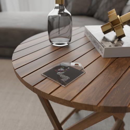 Image of ETIQUETTE ART Patio Folding Coffee Table /Tea Table,Outdoor Wooden Square Portable End Table /Picnic Table for Camping & Dining /Balcony and Garden Bistro Side Table (Round 24 in)