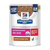 Hill's Prescription Diet Gastrointestinal Biome + Stress Digestive/Fiber Care Wet Cat Food, Chicken & Carrot Stew, 2.8 oz. Pouches, 24-Pack