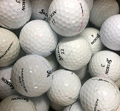 50 Srixon Marathon Soft Golf Lake Balls - Grade B (used not new), White, 1.68 inches