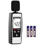 Digital Sound Level Meter Hand-held Sound dB Meter with Programmable Alarm Value Function, 30-130dB(A) Decibel Sound Noise Meter Tester Measurement with LCD Dispaly, Max/Min/Hold Function Gray