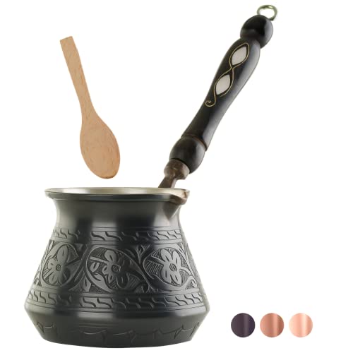 Copper Turkish Coffee Pot with Wooden Handle
