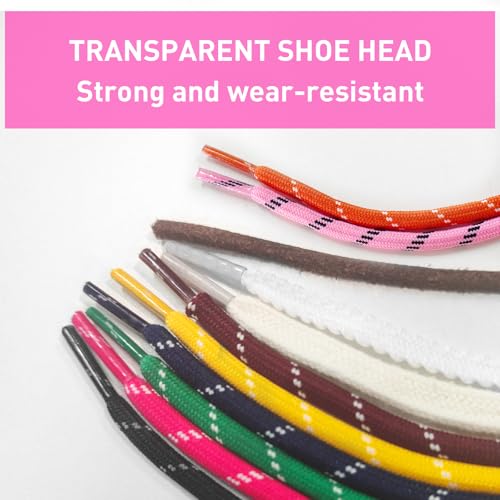 Image of 4Pcs Mixed Color Shoe Laces for Sneaker, Flat Leather Round Shoelaces Replacement Laces kit