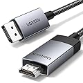 UGREEN 4K@60Hz DisplayPort to HDMI Cable HDR Active DP 1.2 to HDMI 2.0 Cord Aluminum Braided Uni-Directional Display Port to HDMI Converter 6.6FT Compatible with Monitor, Projector, Dell, Lenovo, HP