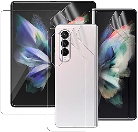 ELYCO for Samsung Galaxy Z Fold3 5G Screen Protector 7.6", 2 Sets Flexible TPU Film Screen Protector Front + Inside + Back Screen Protector, HD Clear Bubble-Free Anti-Scratch Protective Film