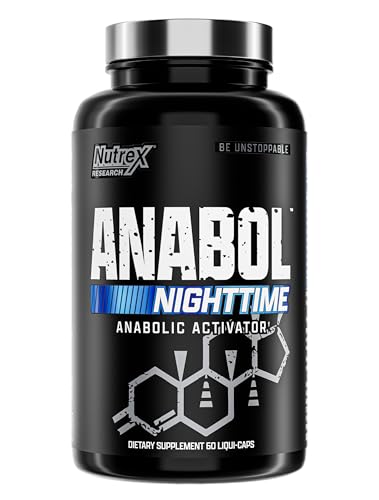 Nutrex Research Anabol Nighttime Sleep Support Supplement and Anabolic Muscle Builder for Men Post Workout Recovery Strength and Muscle Growth Capsules Count 60