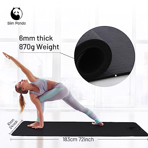 Slim Panda Yoga Mat 6mm w/Carrying Strap and Bag - Image 3