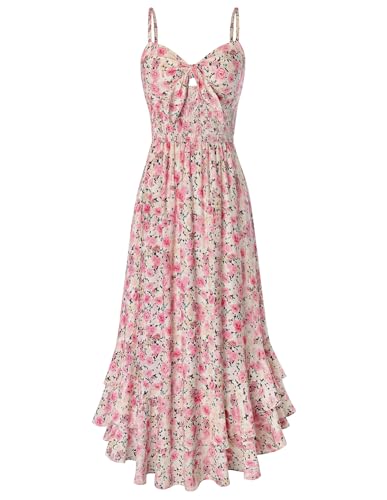 Image of GRACE KARIN Womens Maxi Floral Sundresses Summer Beach Boho Dress Spaghetti Strap Dresses Casual Fashion Clothes with Pockets