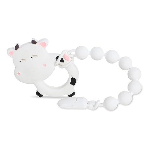 Miniatura 12 de Juguetes de dentición para bebés, mordedor de silicona de grado alimenticio con soporte de clip para chupete de una pieza, regalo de ducha, alivio