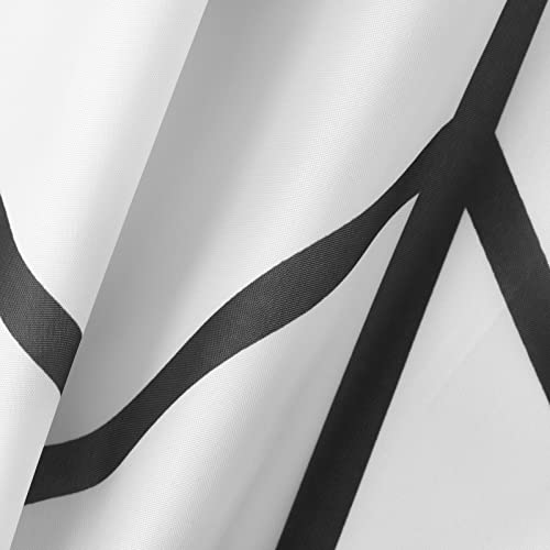 Mdesign Fabric Geometric Shower Curtain - Herringbone Chevron Print With Reinforced Buttonholes For Master/Guest Bathroom - Machine Washable & Water Resistant Curtains - 72" X 72" - Black/White #TOP7