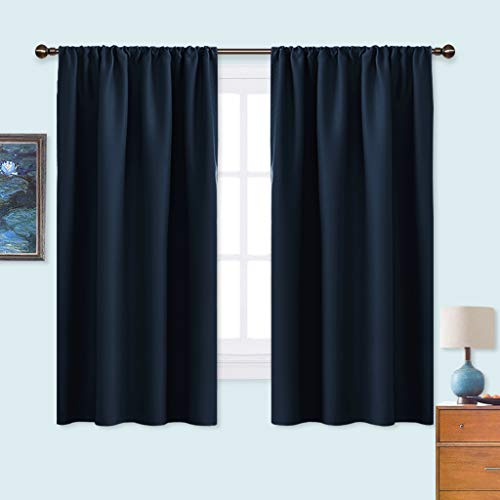 NICETOWN Bedroom Curtains Blackout Draperies - All Season Thermal Insulated Solid Rod Pocket