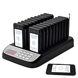 NICHII 呼び出しベル 受信機（子機）20台セット 呼び出し機 ワイヤレスチャイム フードコート 飲食店 受付 呼び出しチャイム 呼び鈴 ポケットベル 業務用 送受信距離アップ 素材アップ 無線呼び出しベル (黒)